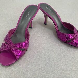 Liz Claiborne Size 9.5 Purple Sequin Women's Sandals Heels Formal Summer